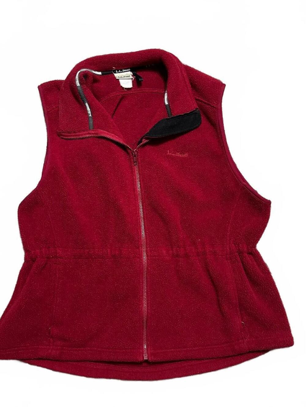 Vintage L.L Bean Granola Girl Fleece Vest With Adjustable Cinch Waist Size XL